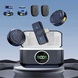 Professional Wireless Collar Clip Microphone 2 Sets 60 Hours Battery Life